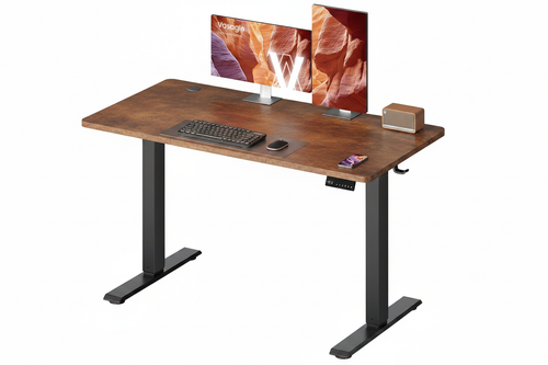 Ultimate Ergonomic Standing Desk in Rustic Brown